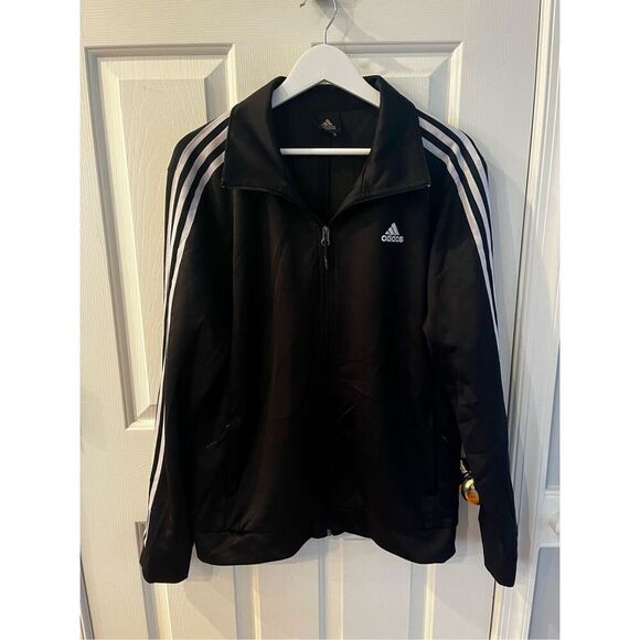Adidas Black Zip Up Track Jacket sz 2X EUC